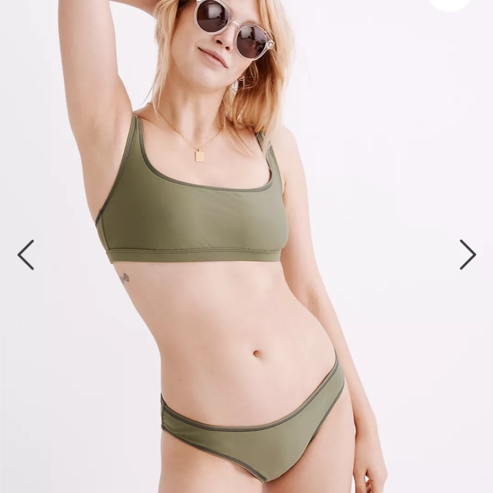 Madewell Second Wave Balconette Bikini Top AND Bottom: Contrast-Stitched Edition